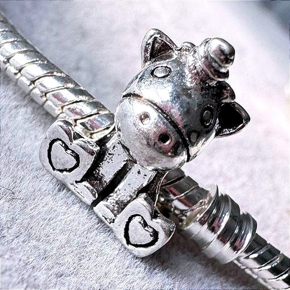 Silver Unicorn Bead European Charm fits PANDORA